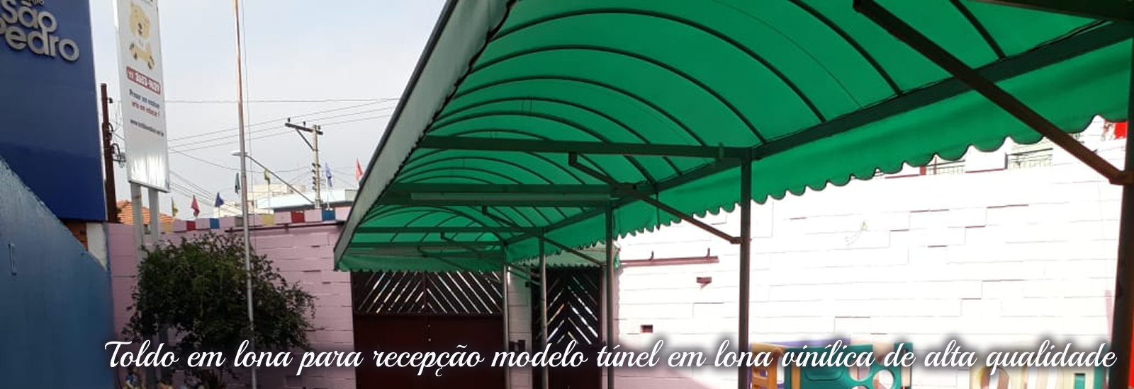 Toldo em lona para recepção modelo túnel em lona vinílica de alta qualidade